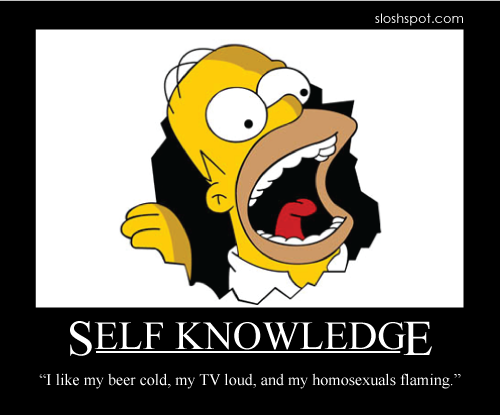 Homer Simpson Motivational Poster Self Knowledge