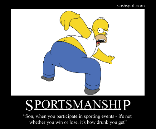 Homer Simpson Motivational Poster Sportsmanship