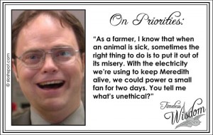 Dwight Schrute on Priorities Dwight Schrute on Priorities