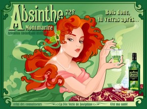 Absinthe Poster - Montmartre Bois Donc Tu Verras Apres