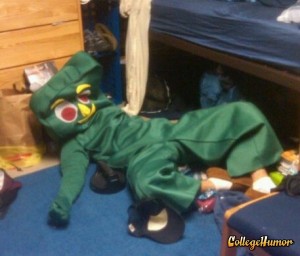 Drunk People Passed Out on Halloween - Flattened Gumby